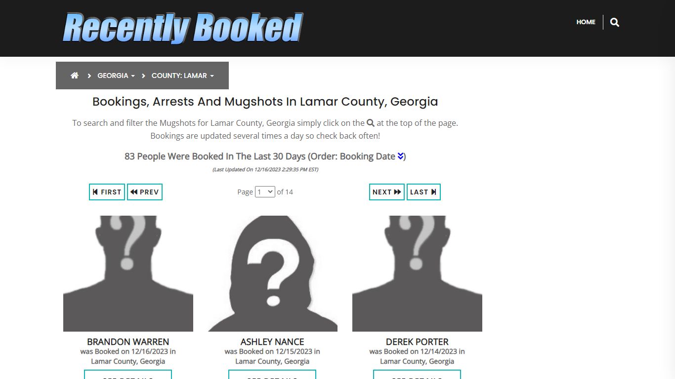 Recent bookings, Arrests, Mugshots in Lamar County, Georgia